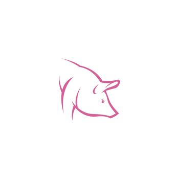 Pig icon logo design illustration