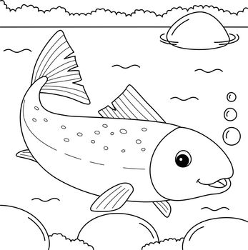 Salmon Animal Coloring Page for Kids