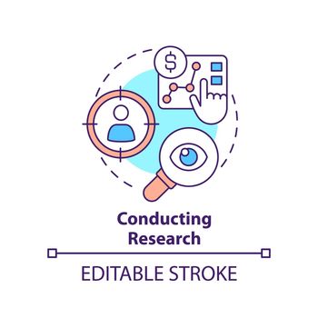 Conducting research concept icon