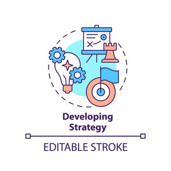 Developing strategy concept icon