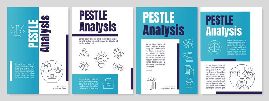 PESTLE analysis blue brochure template