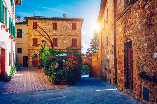 Pienza, a town in the province of Siena in Tuscany, Italy, Europe. Tuscany, Pienza italian medieval village. Siena, Italy. The small town of Pienza in Tuscany, Italy. 