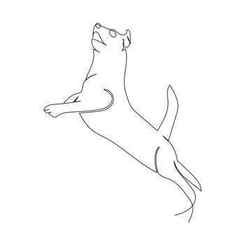 Continuous line drawing of a cute dog. Minimalism art.