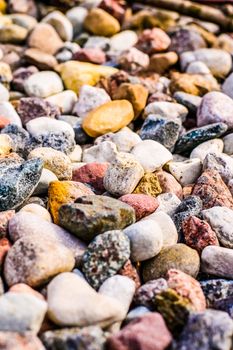 Stone pebbles background texture, landscape architecture