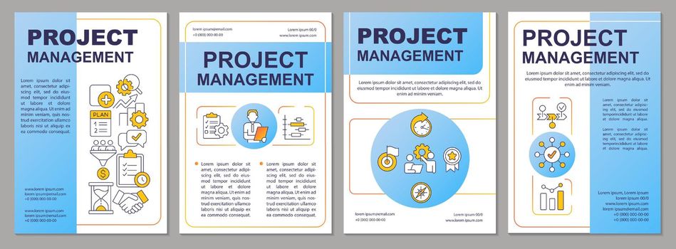 Project management blue brochure template