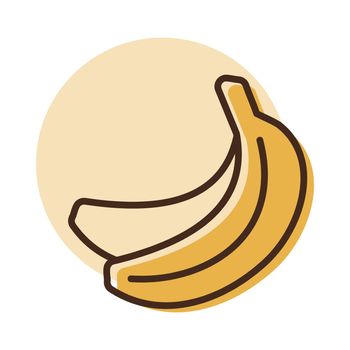 Banana isolated design vector icon. Fruit sign