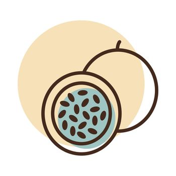 Passion fruit or maracuya vector isolated icon