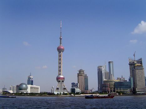 Oriental Pearl Tower and Shanghai City Skyline