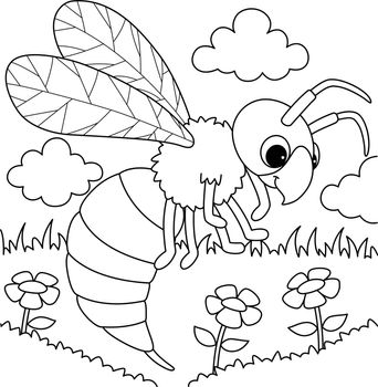 Hornet Animal Coloring Page for Kids