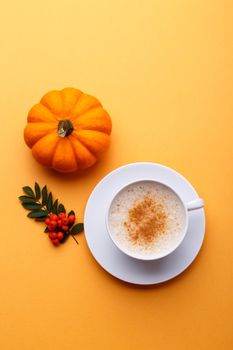 Cup of coffee and pumpkin
