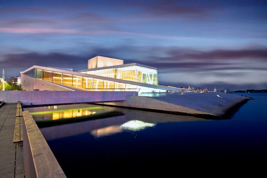 Oslo Opera house modern architecture evening view