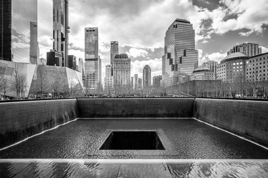 New York City Ground Zero black and white view
