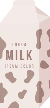 Packet milk semi flat color vector object