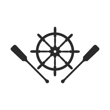 Ship wheel icon illustration vector flat design
