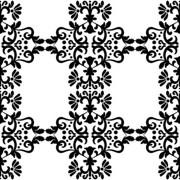 Seamless victorian pattern with floral elements.