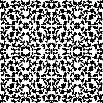 Seamless baroque pattern with floral elements.