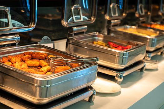 Potato sticks for breakfast and lunch on buffet food catering banquet in hotel