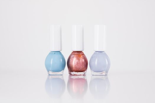 Nail polish bottles, manicure and pedicure collection