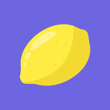 Slice of ripe lemon isolated on blue background