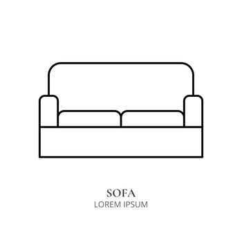Movie watch line icon concept. Sofa or couch
