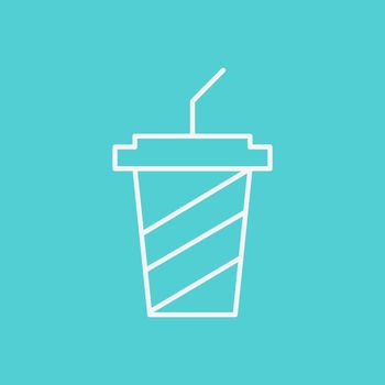 Cinema food line icon concept. Cup of drink soda