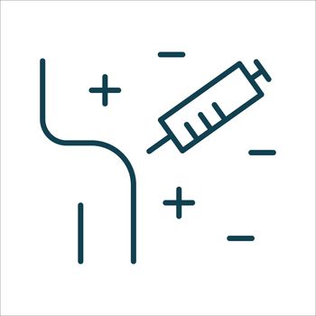 Vaccination and immunization line icon. Symbol isolated