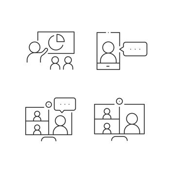 Simple set of online meeting related line