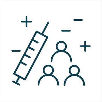 Vaccination and immunization line icon. Symbol isolated