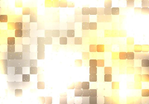 Abstract brown or golden geometric squares mosaic pattern with dust lighting effect background