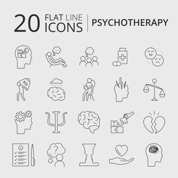 Psychotherapy and psychology related outline simple icon