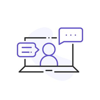 online meeting related line icon