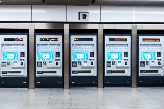 Ticket machines at the metro station