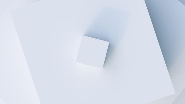 White cubes abstract background.
