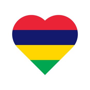 Mauritius vector flag heart on white background