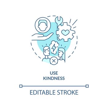 Use kindness turquoise concept icon