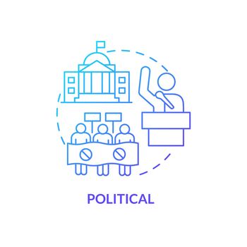 Political blue gradient concept icon