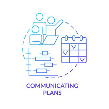 Communicating plans blue gradient concept icon