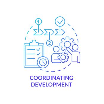 Coordinating development blue gradient concept icon