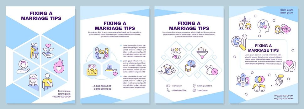 Fixing marriage tips blue brochure template