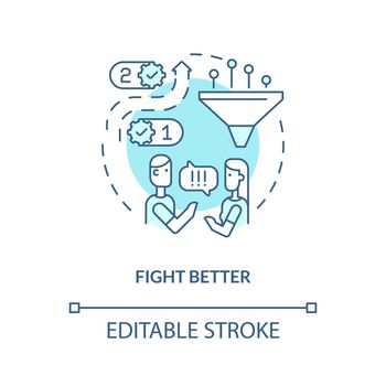 Fight better turquoise concept icon