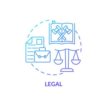 Legal blue gradient concept icon