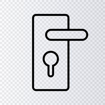 Simple door lock icon. Door knob. Vector.
