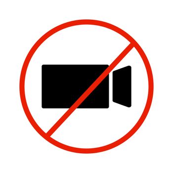 No photography sign. No recording allowed. No video recording allowed. Vector.