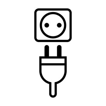 Outlet and plug-in icon. Charging plug. Vector.