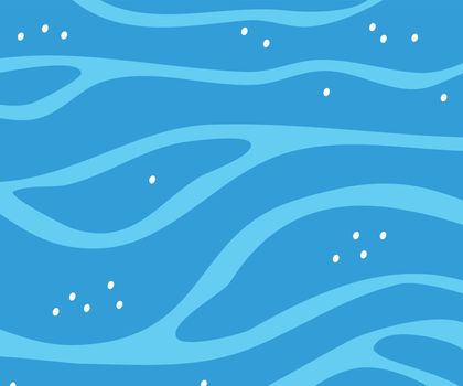 Blue water surface template in cartoon style