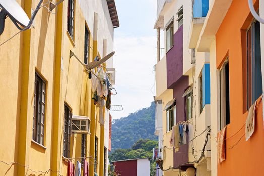 Urban color. a colorful neighbourhood in Rio de Janeiro, Brazil.
