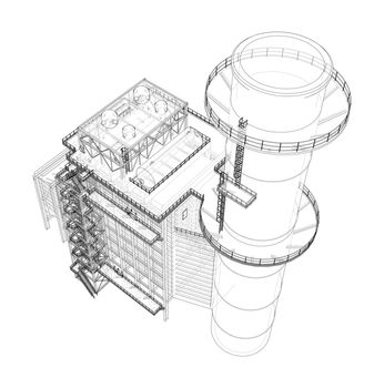 Industrial equipment. Vector rendering of 3d