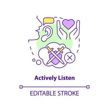 Actively listen concept icon