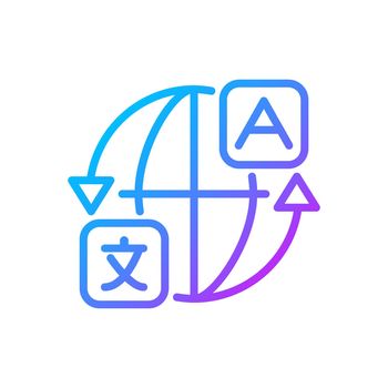 Machine translation software gradient linear vector icon
