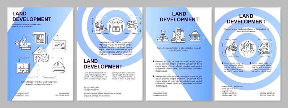 Land development process blue gradient brochure template